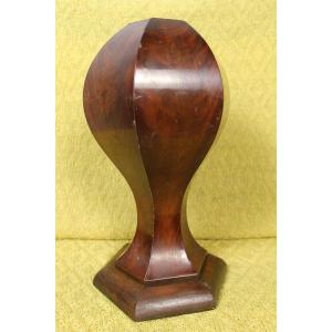 Decorative Element Of Mahogany Woodwork, Charles X Style, Mid-19th Century Height: 36 Cm