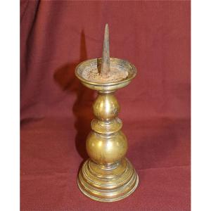 Bronze Candlestick From Holland, 17th Century 