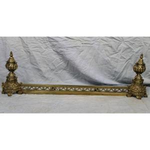 Louis XIV Style Bronze Fireplace Mantel Guard, 19th Century