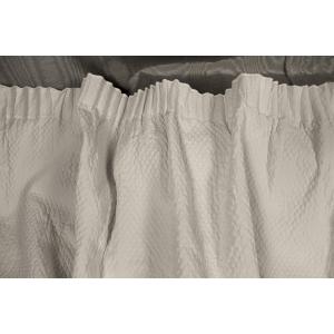 Pair Of White Boutis Curtains Decorated With Bunches Of Grapes