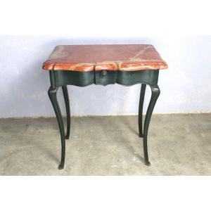Console époque Louis XV avec façade arbalète et dessus en marbre des Pyrénées époque 18ème