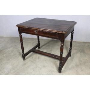 Table à écrire bureau Louis XIV en bois fruitier avec 1 tiroir époque 18ème