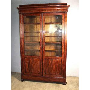 19th-century Restoration-era Mahogany Glass-fronted Bookcase