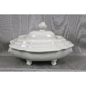 Late 18th-century Sinceny Earthenware Vegetable And Soup Bowl In A Silverware-style Form