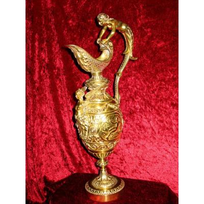 Louis XVI Style Bronze Ewer Decorated With Amphitrite