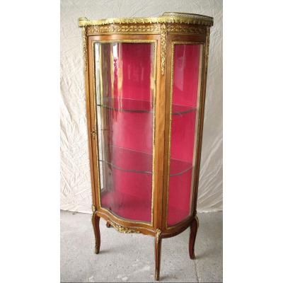 Louis XVI Style Curved Showcase 19th Time