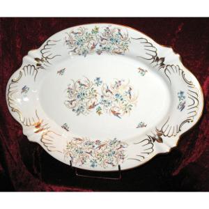 Large Limoges Porcelain Presentation Dish With Bird Decoration