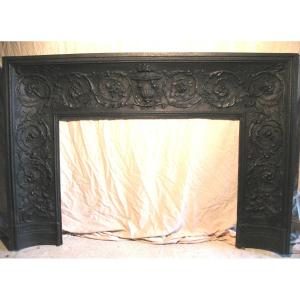 19th Century Cast Iron Fireplace In Louis XVI Style