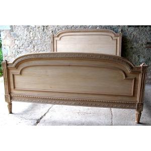 Louis XVI Style Bed In Carved Beech 19th Time