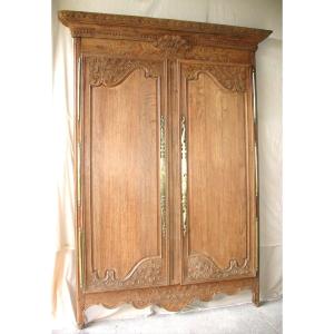 Front Paneling Of A Norman Wedding Cabinet In Carved Natural Oak