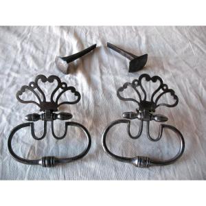 Pair Of 18th Century Wrought Iron Door Knockers