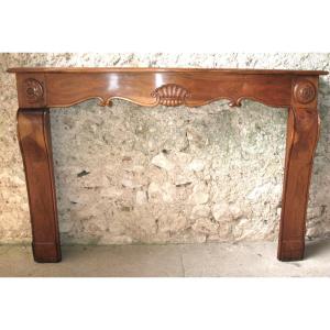Crossbow-shaped Fireplace And Curved Legs In Walnut, Art Deco Period