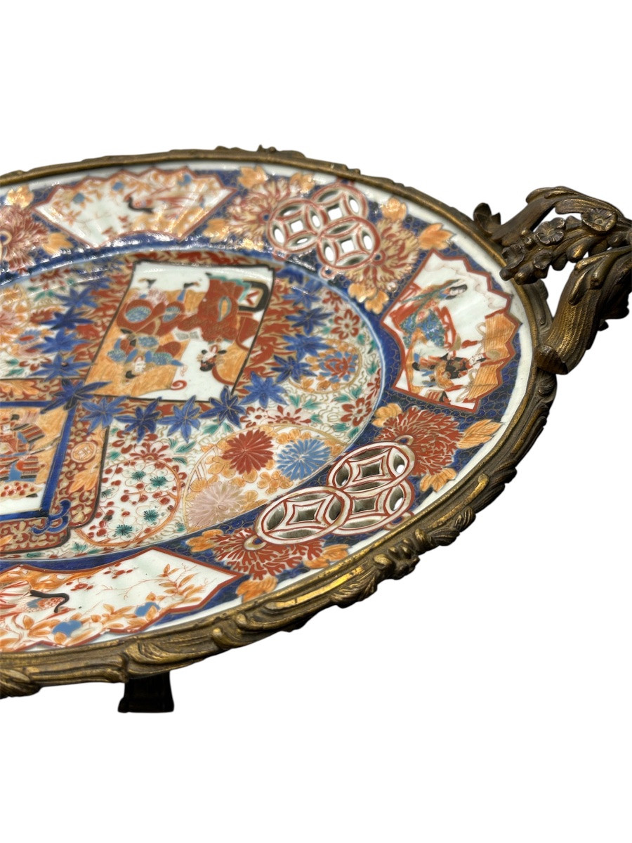 Plat Imari monté bronze-photo-5