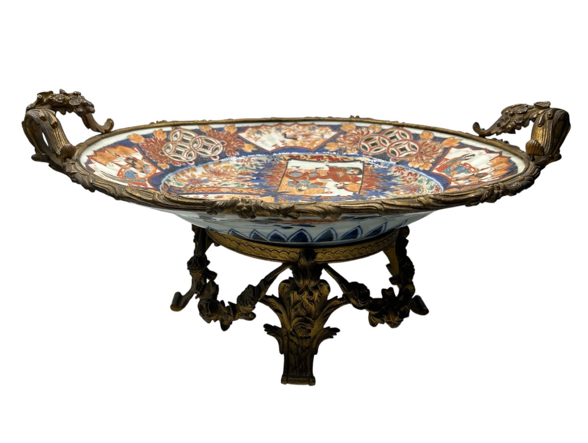 Plat Imari monté bronze