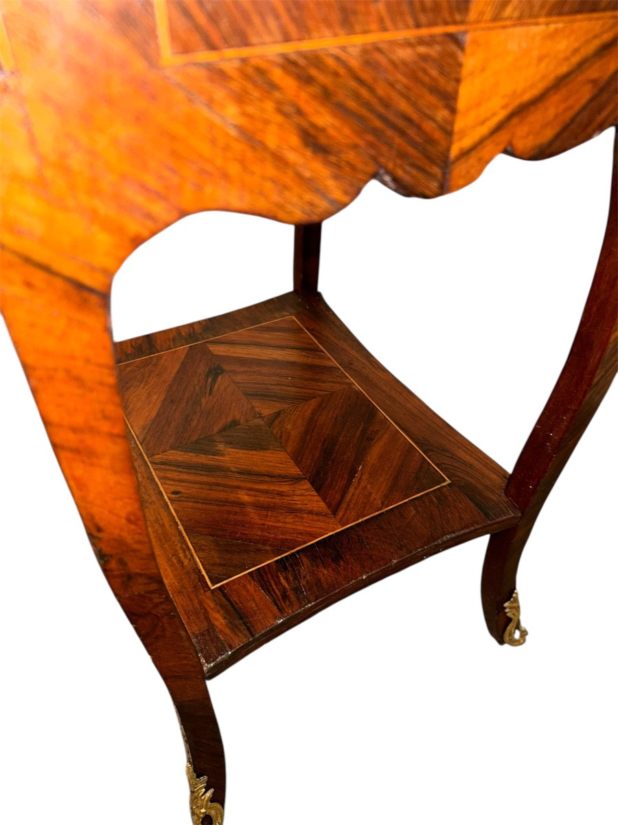 Louis XV Marquetry Bedside Table -photo-3