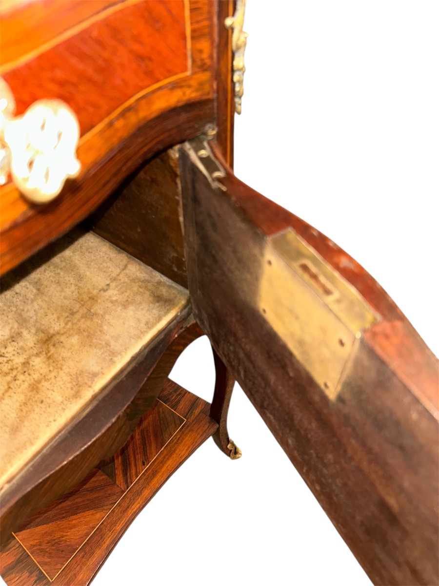 Louis XV Marquetry Bedside Table -photo-4