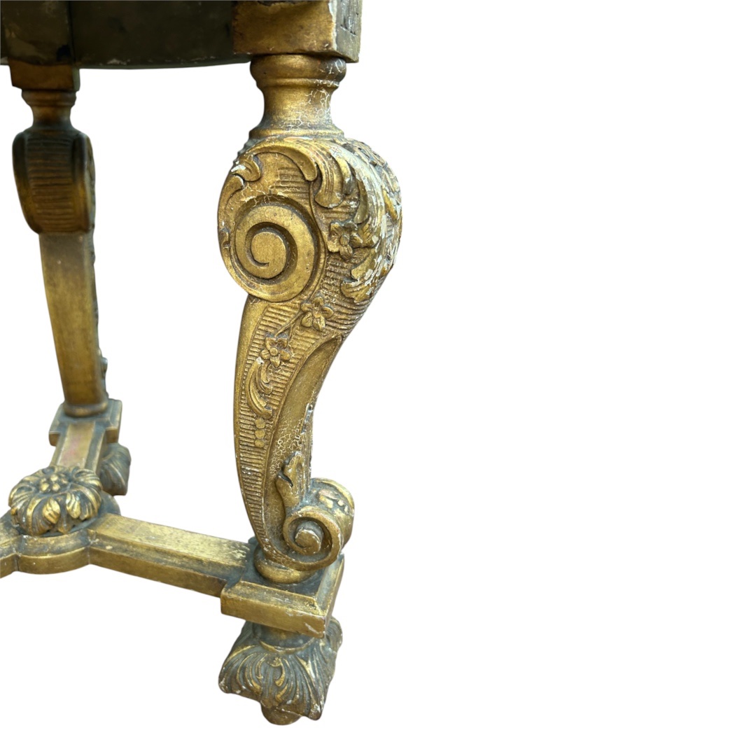 Gilded Wooden Stool In The Louis XIV Style-photo-2