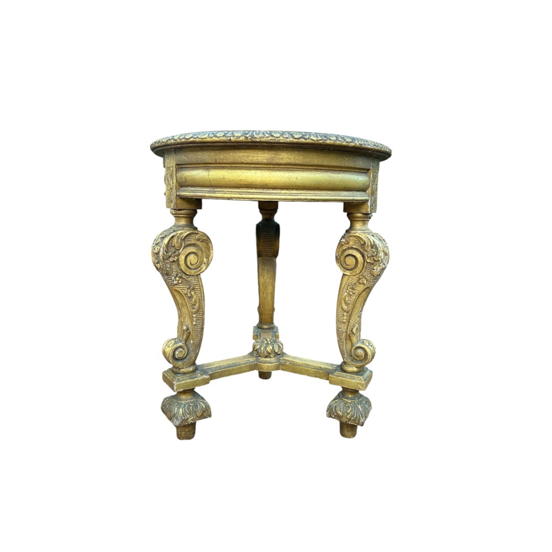 Gilded Wooden Stool In The Louis XIV Style
