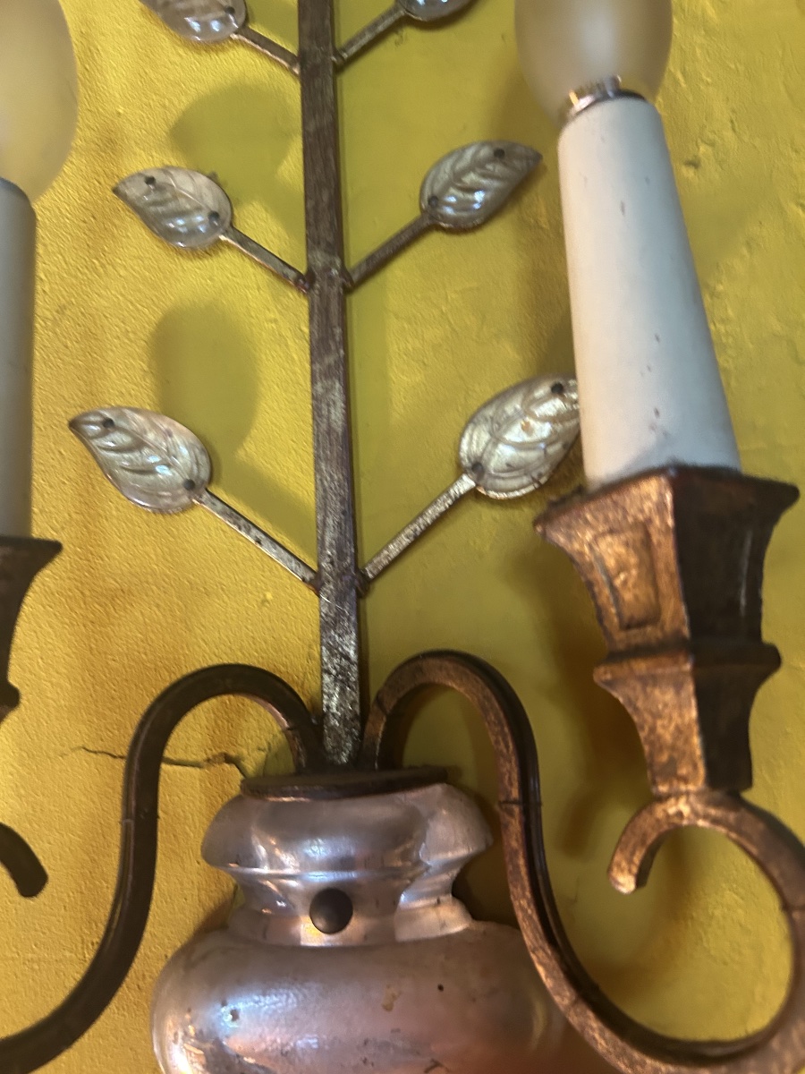 Paire d’appliques bagues vase medicis-photo-1