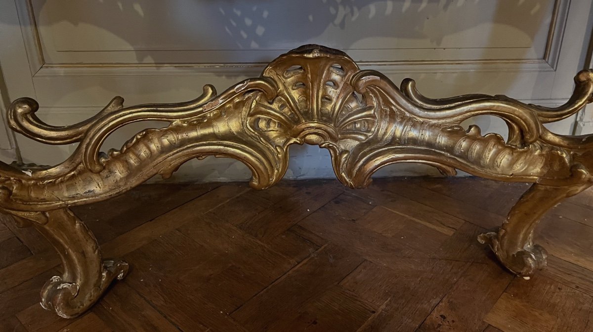 Console bois doré XVIIIème Siècle -photo-4