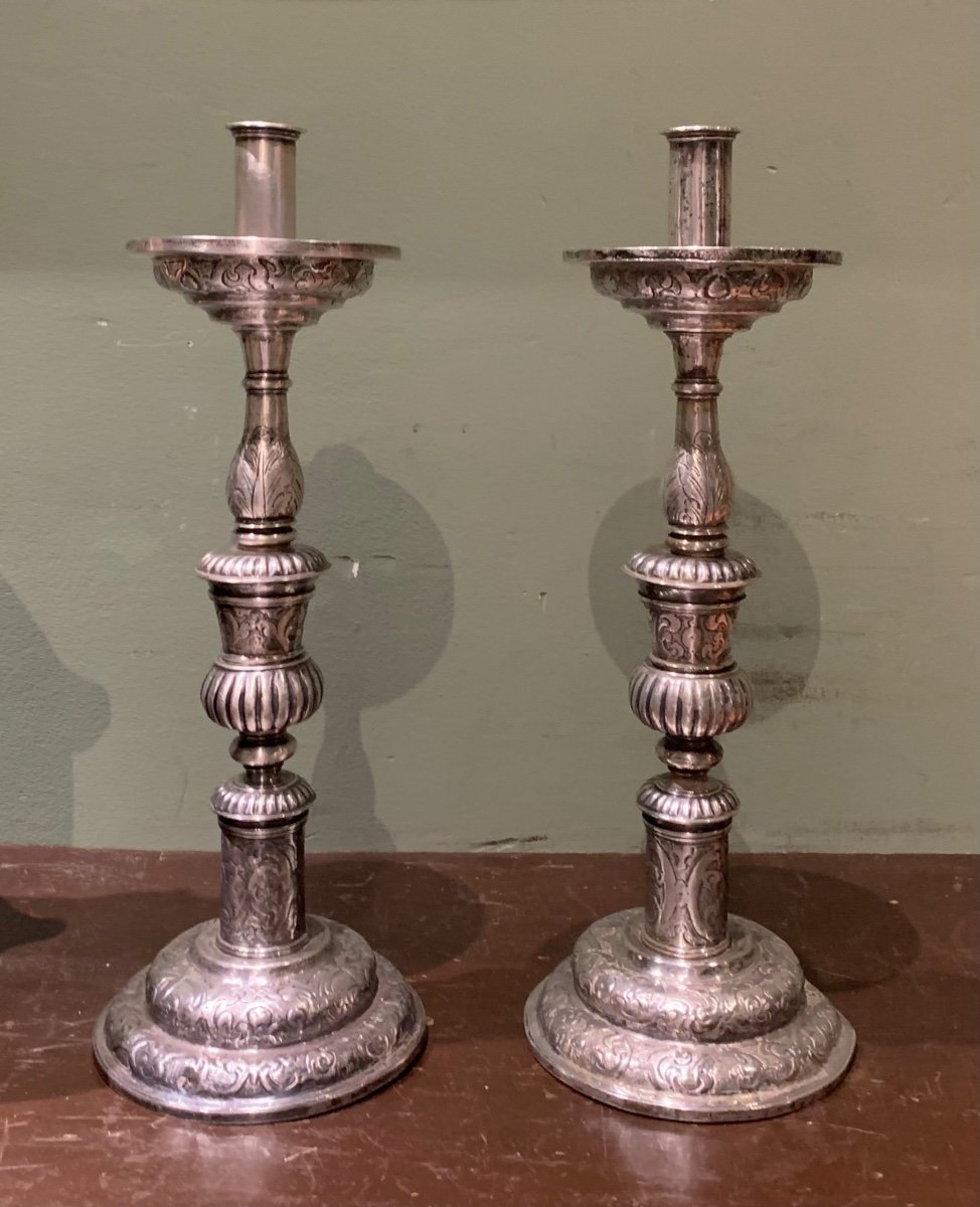 Pair Of Silver Candlesticks