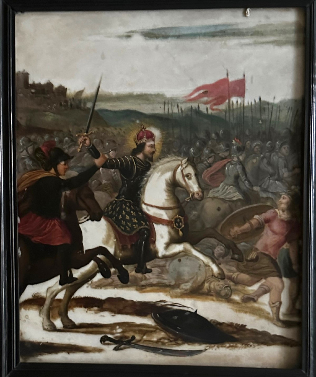 Peintures sur marbre XVIIème siècle.-photo-3