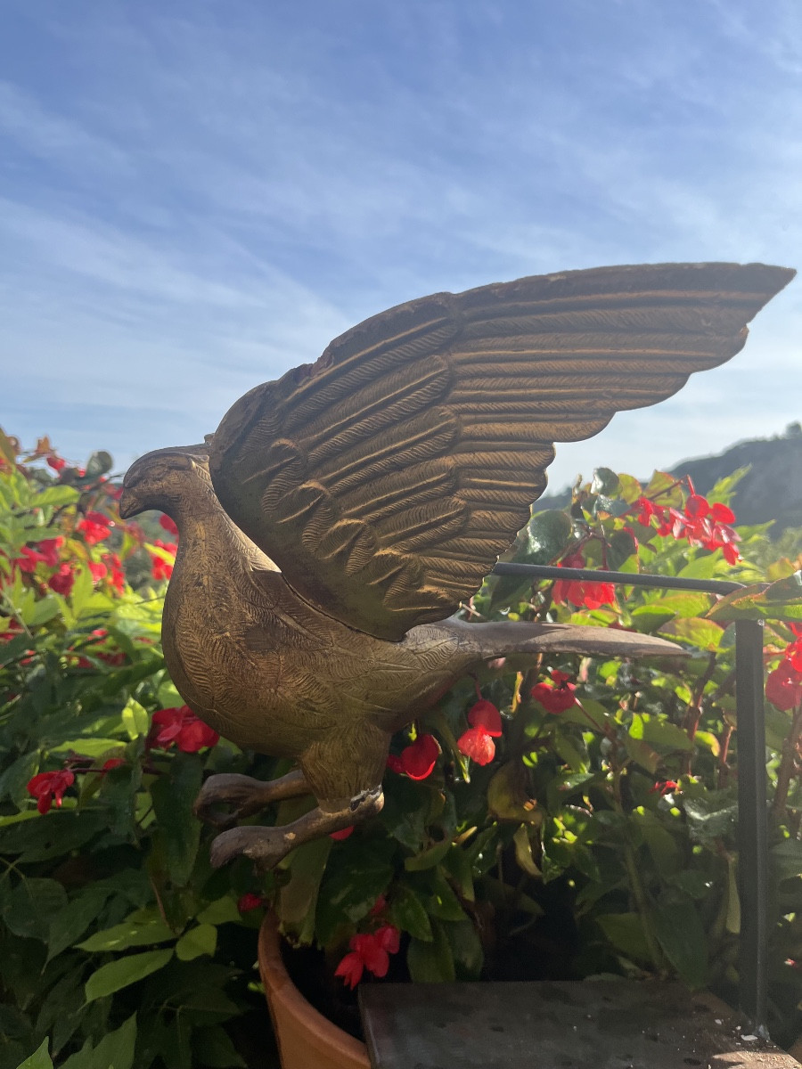 Eucharistic Dove In Gilded Wood-photo-3