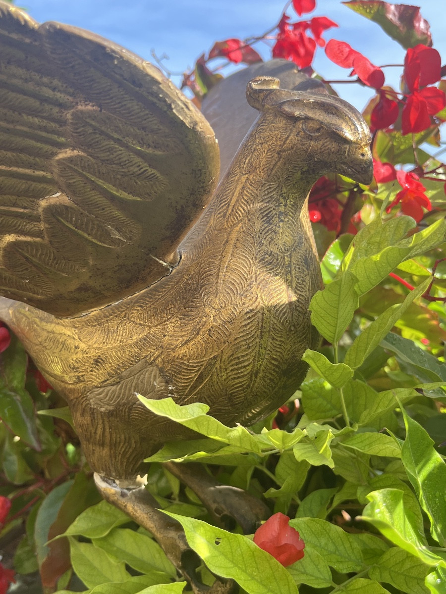 Eucharistic Dove In Gilded Wood-photo-4