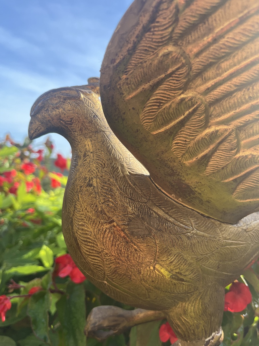 Eucharistic Dove In Gilded Wood-photo-1