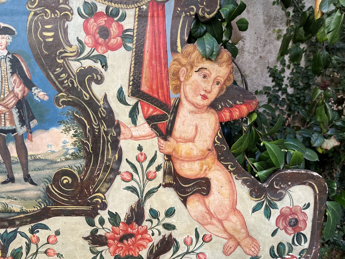 Polychrome Headboard Olot 18th Century -photo-3