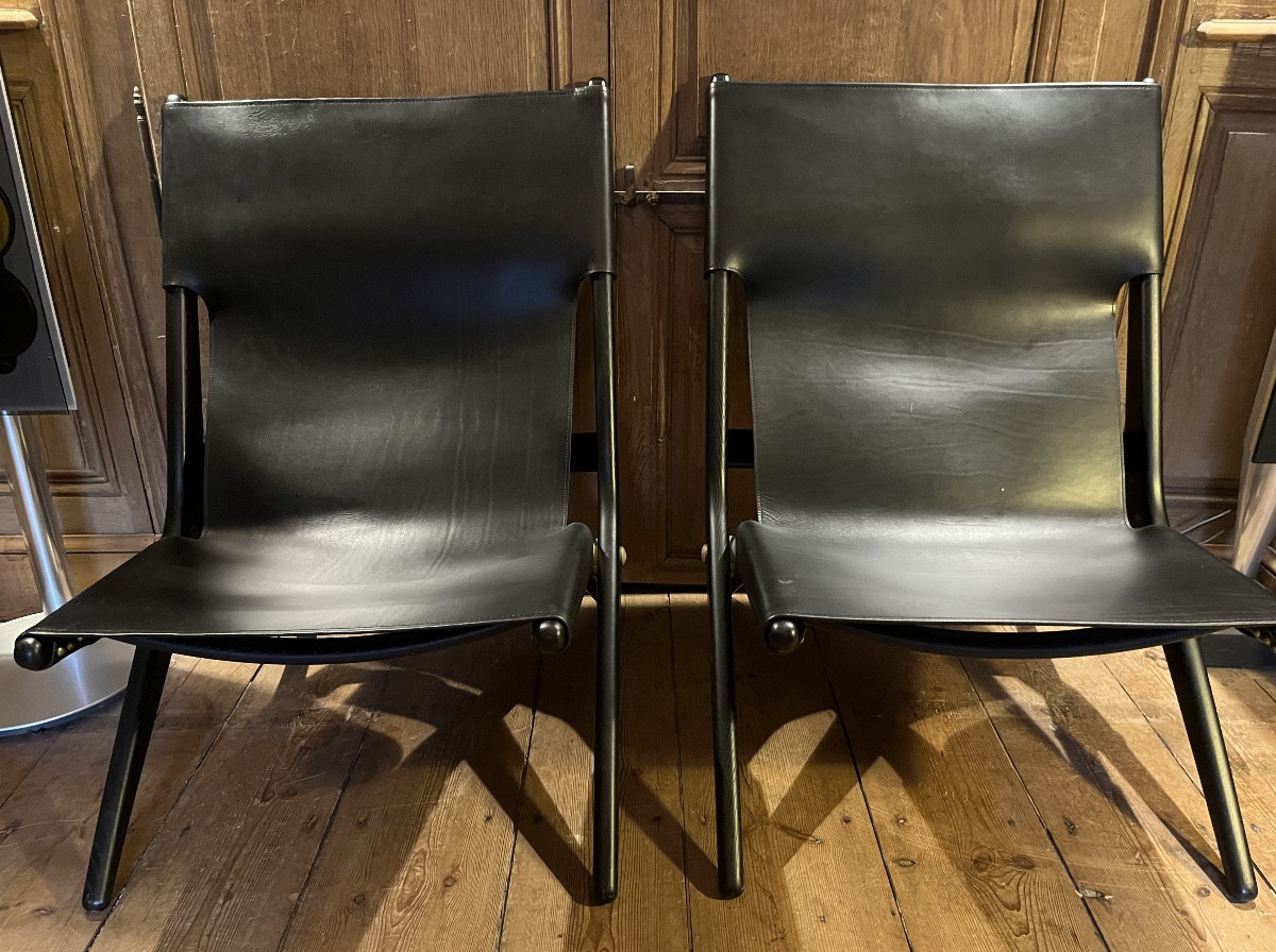 Pair Of Scandinavian Saxon Lounge Chairs-photo-2