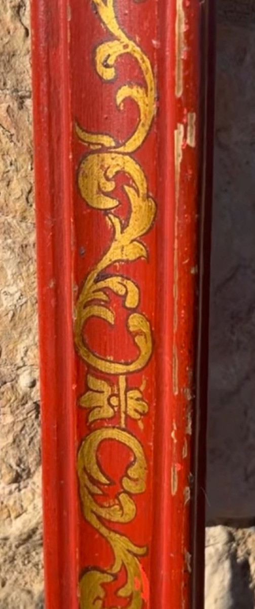 18th Century Lacquered Wooden Frame-photo-3