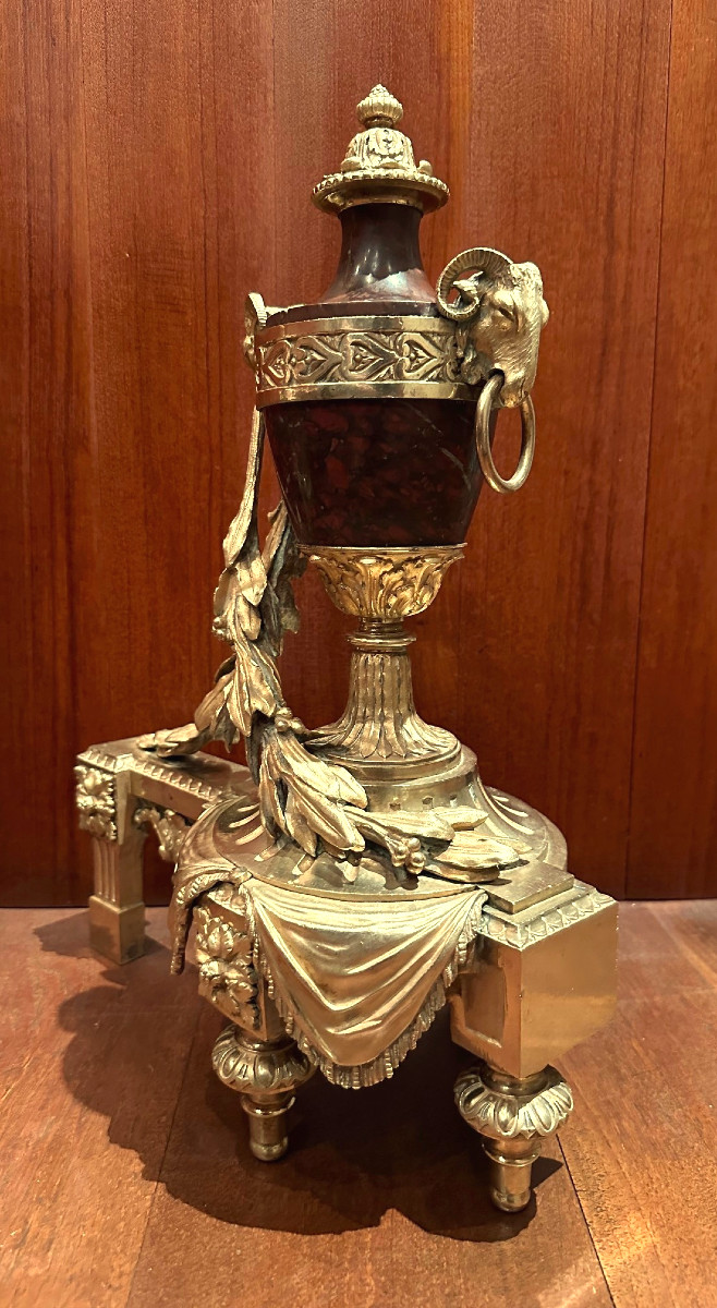 Pair Of Louis XVI Style Andirons-photo-3