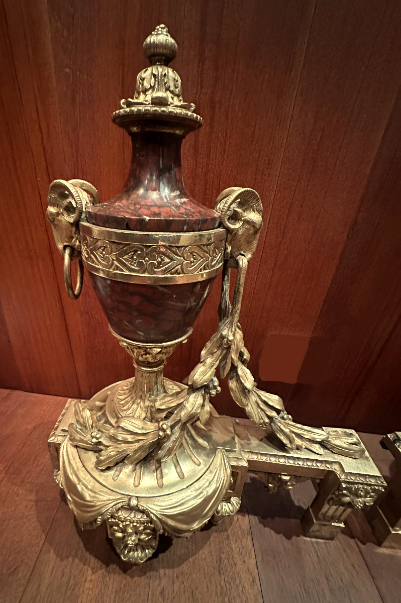 Pair Of Louis XVI Style Andirons-photo-1