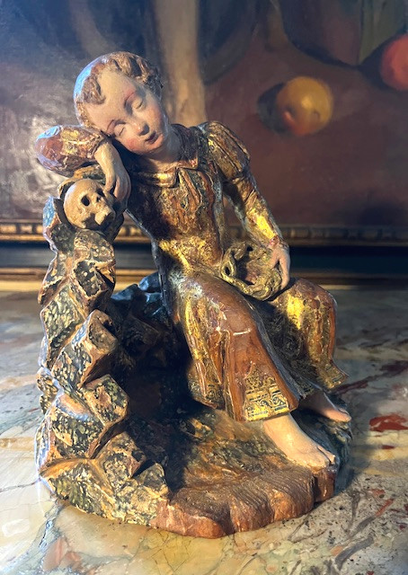 Enfant Jésus en bois polychrome -photo-3