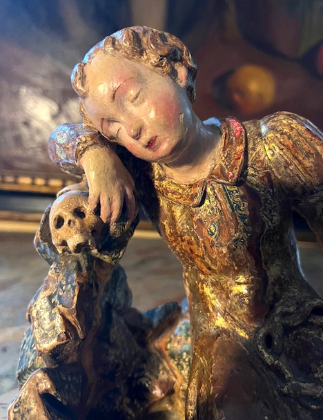 Enfant Jésus en bois polychrome -photo-4