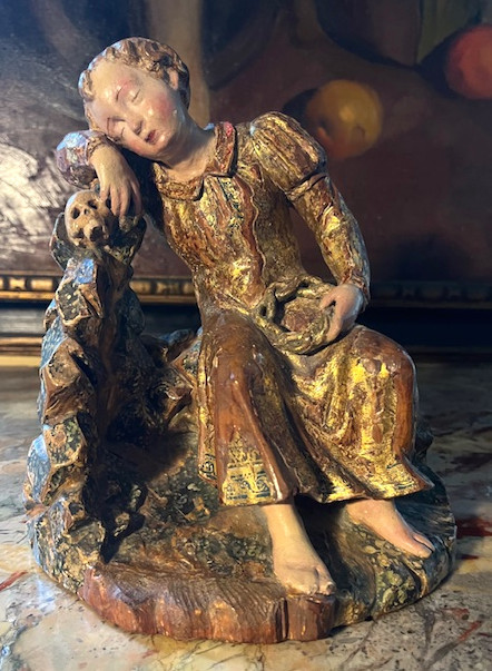 Enfant Jésus en bois polychrome 