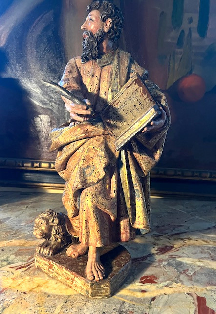 Four Evangelists, Polychrome And Gilted  Wood, -photo-2