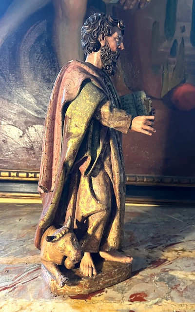 Four Evangelists, Polychrome And Gilted  Wood, -photo-4