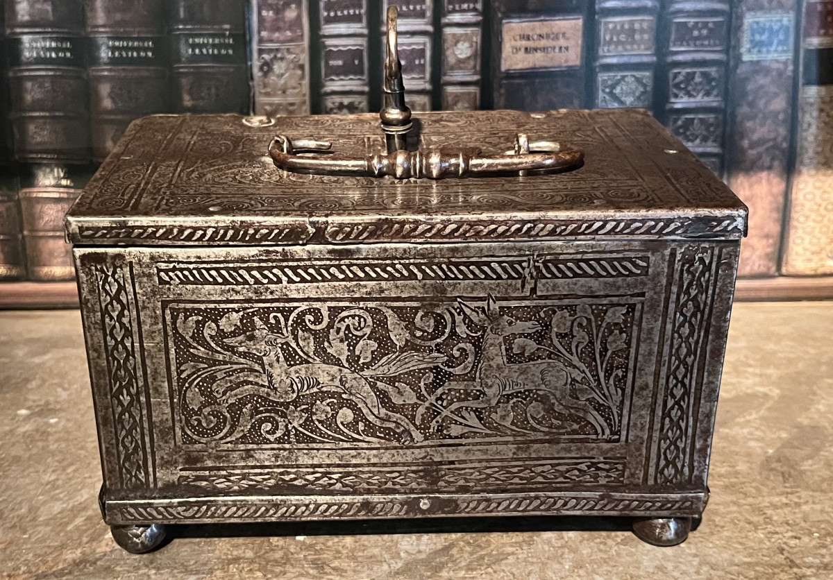 Coffret en fer gravé Nüremberg 