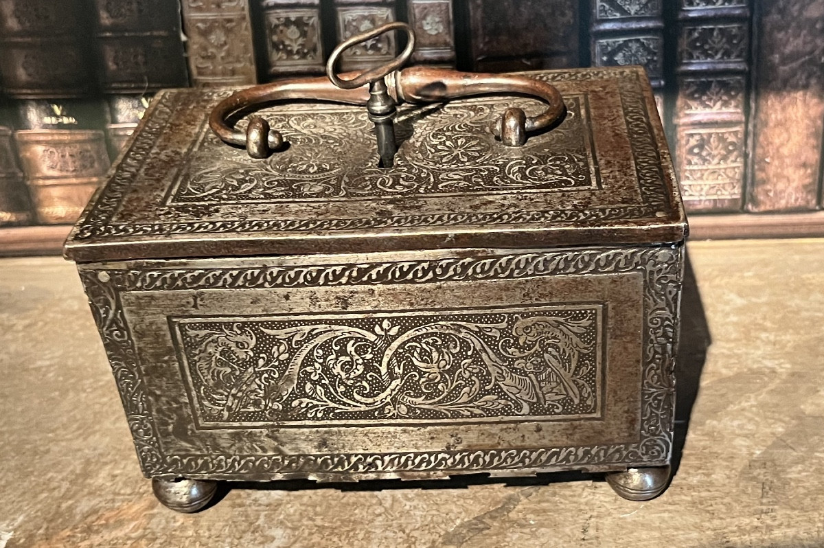 Small Engraved Iron Box Nuremberg