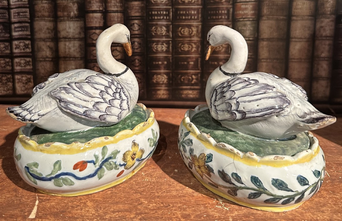 Pair Of Delftware Butter Dishes-photo-2