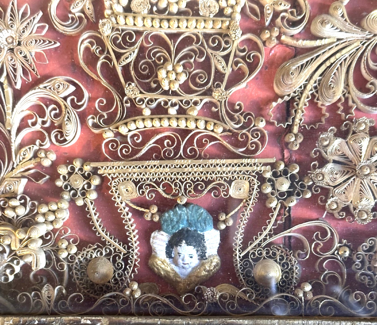 Reliquaire paperolles Louis XIV-photo-4