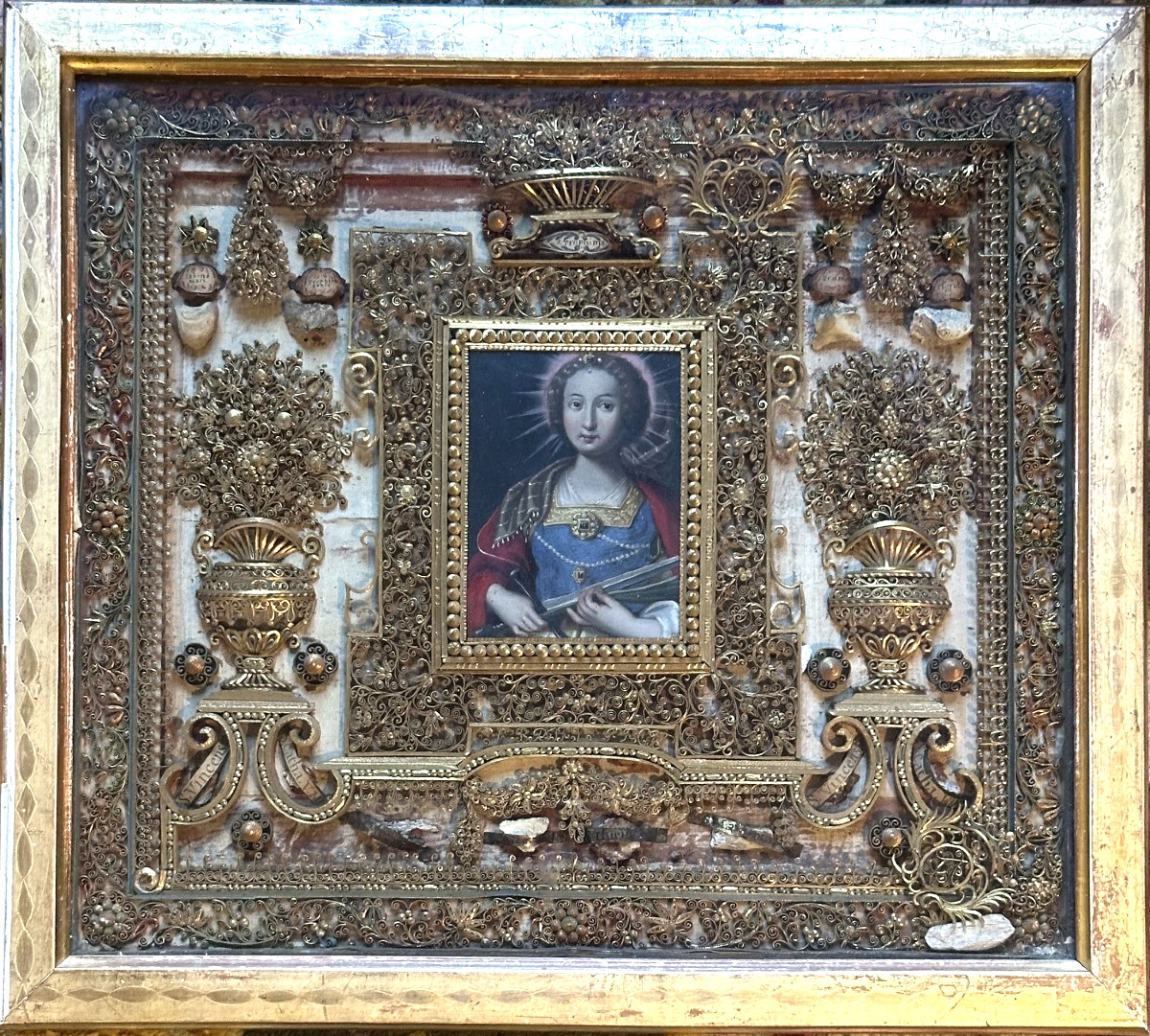 18th-century Paper Filigrees Reliquary