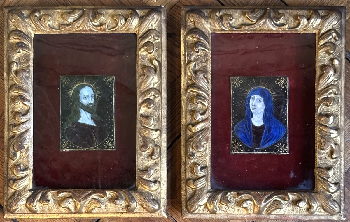 Pair Of Limoges Enamels By Jean Limousin