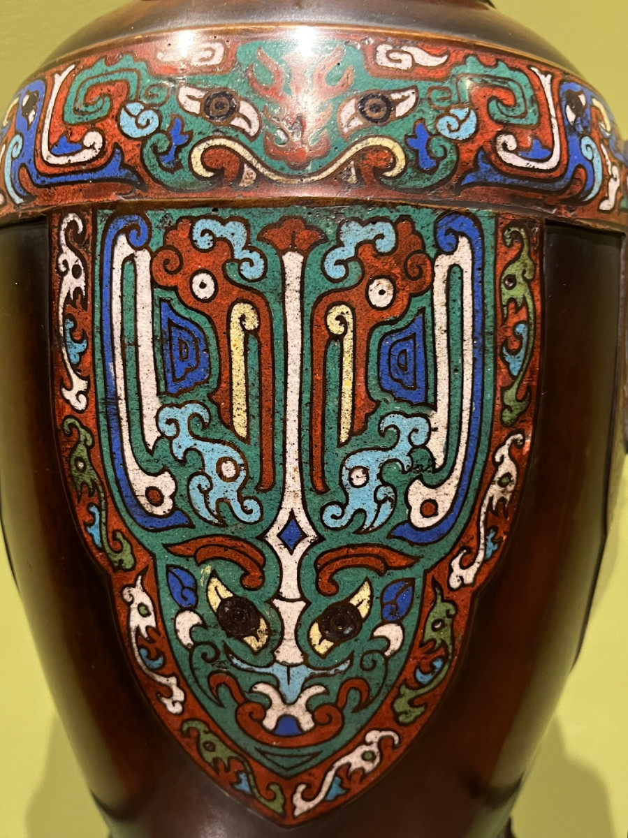 Vase cloisonné japonais-photo-3