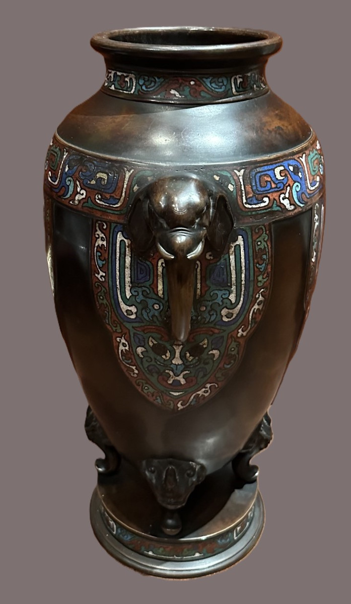 Vase cloisonné japonais-photo-3