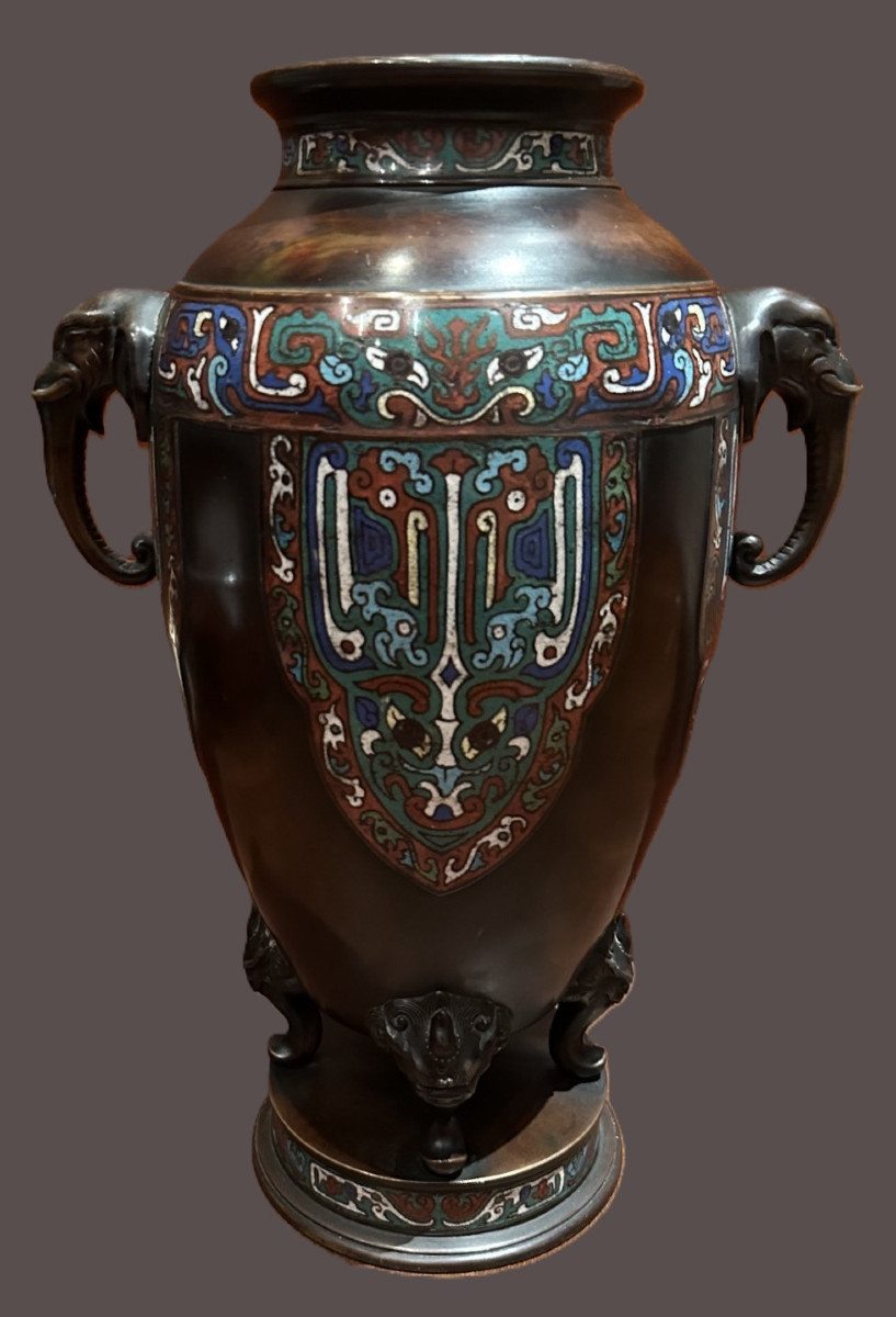 Vase cloisonné japonais-photo-4