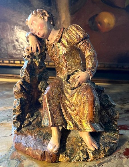 Enfant Jésus en bois polychrome-photo-2