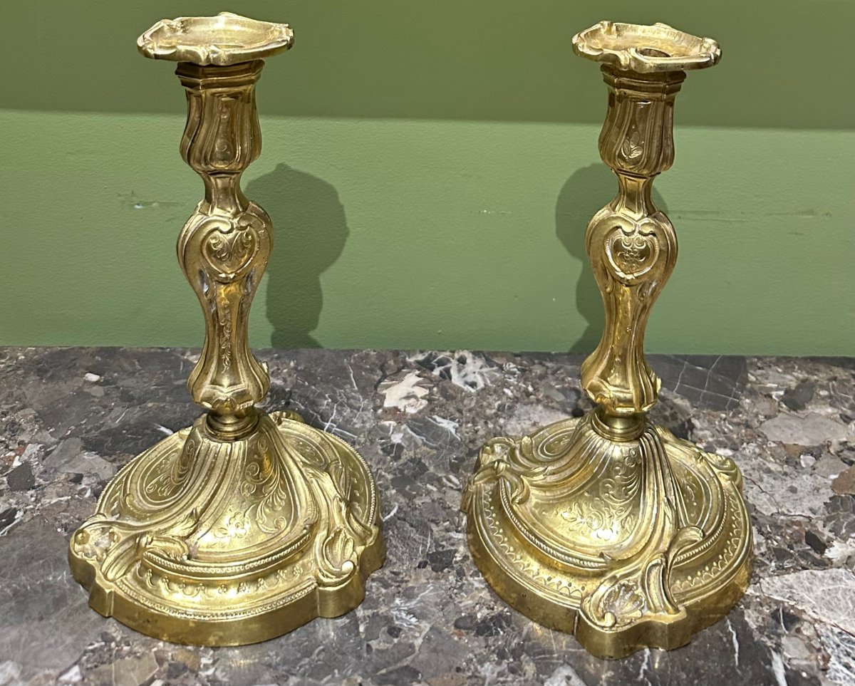 Pair Of Louis XV Candlesticks-photo-2